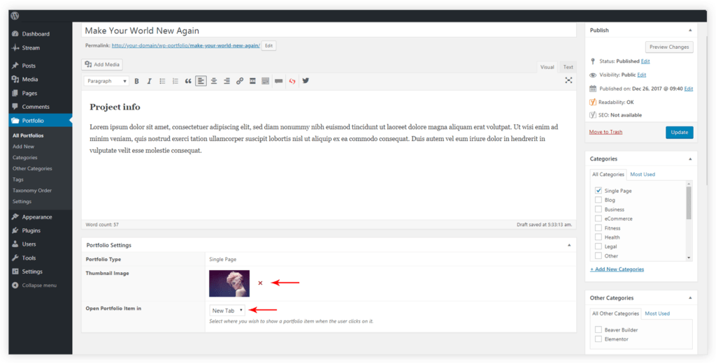 How to Create Single Page Portfolio? - WP Portfolio